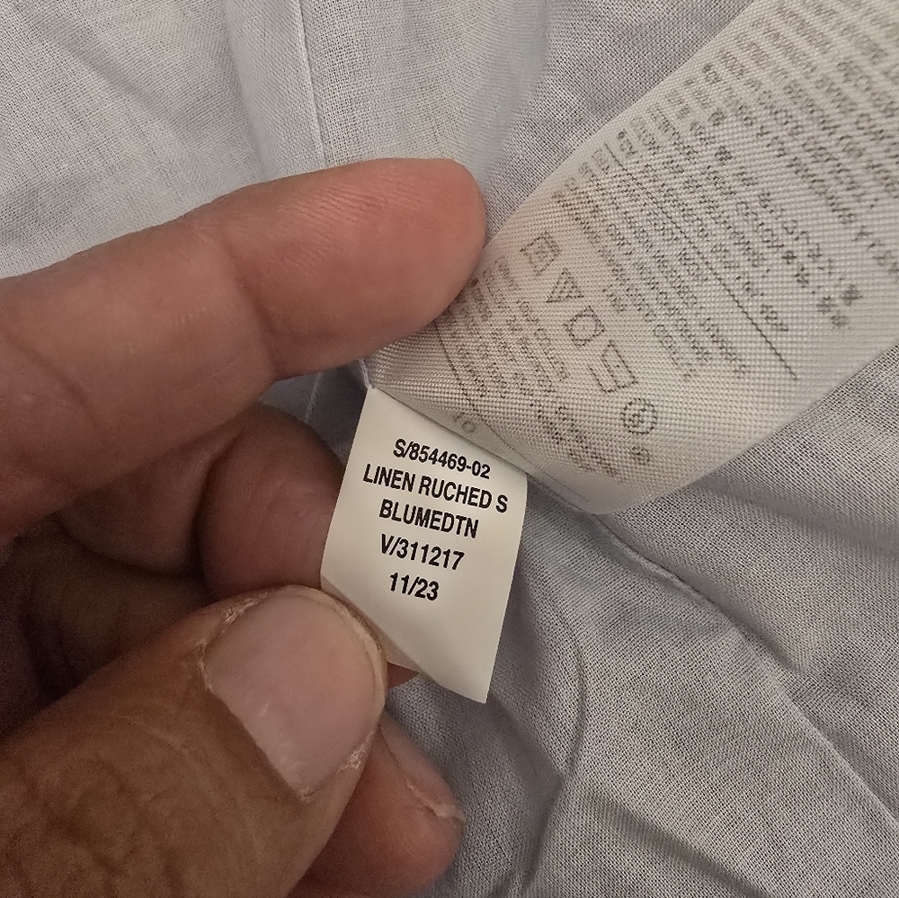 NWOT Banana Republic Linen-Blend Ruched-Sleeve Blazer In Blue Meditation Size 10 - Picture 8 of 14